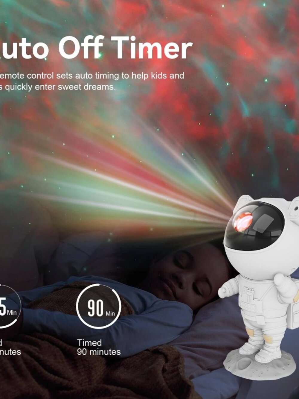 Astronaut Galaxy Star Projector Night Light - Space Buddy Projector with Remote - Picture 7 of 9